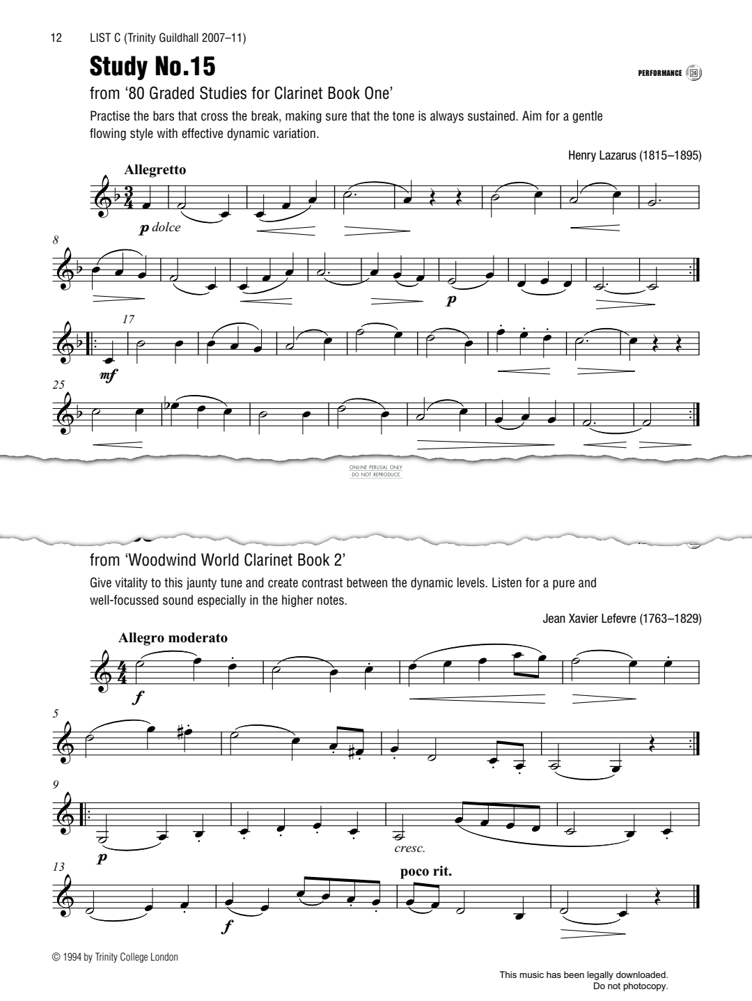 Produktgalerie: Seite 1 von 1 Dance (from 'Woodwind World Clarinet Book 2'), Jean Xavier Lefevre, Klarinette