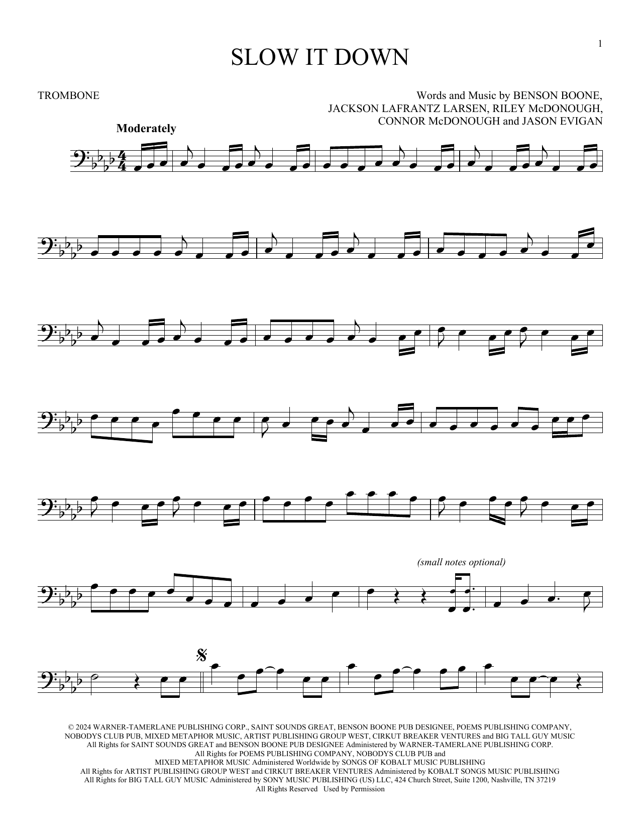 Product gallery: Page 1 of 1 Slow It Down, Benson Boone