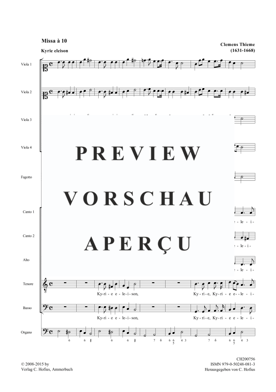 gallery: Missa à 10, , (Gemischtes Ensemble 5 Stimmen, 4 Violen, Fagott und Orgel)