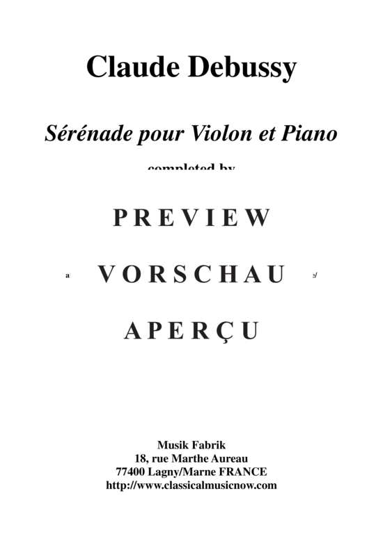Product gallery: Page 17 of 21 Sérénade for violin and piano , , (violin + piano)