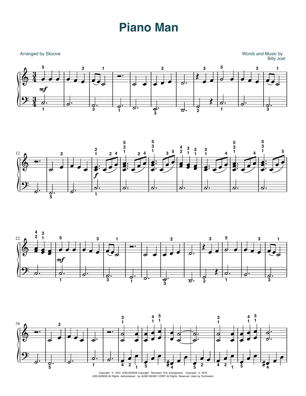 Produktbild zu: Piano Man (arr. Skoove)