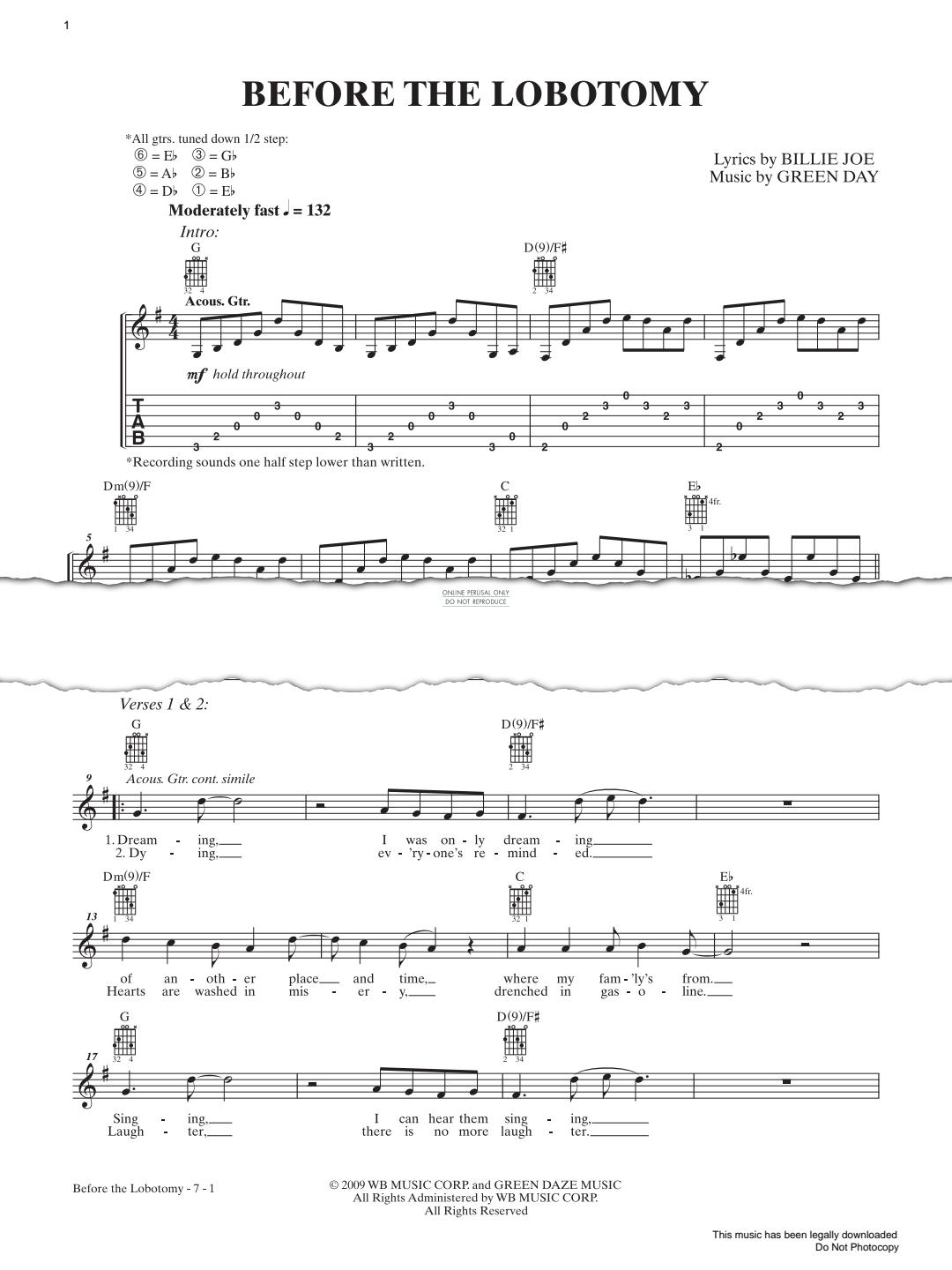 Product gallery: Page 1 of 1 Before The Lobotomy, Green Day