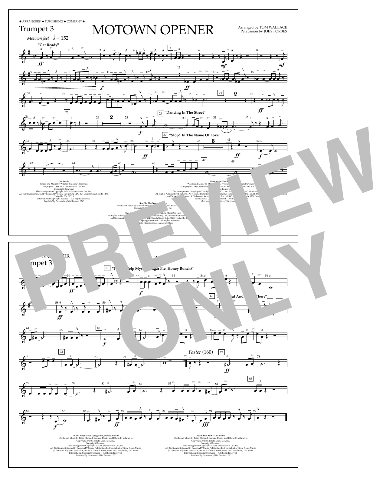 Product picture to: Motown Theme Show Opener (arr. Tom Wallace) - Trumpet 3