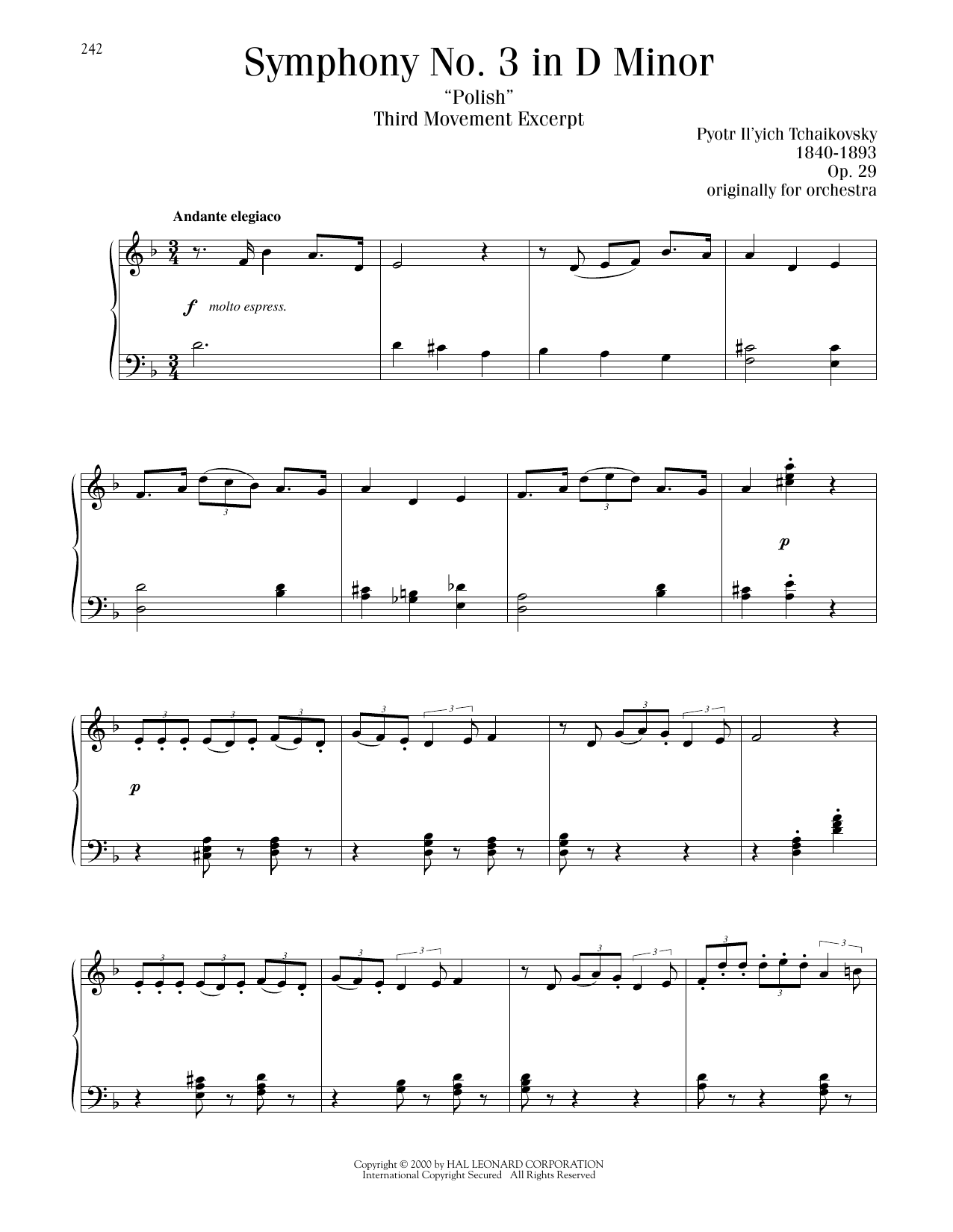 Produktbild zu: Symphony No. 3 In D Minor ("Polish"), Op. 29, Third Movement Excerpt