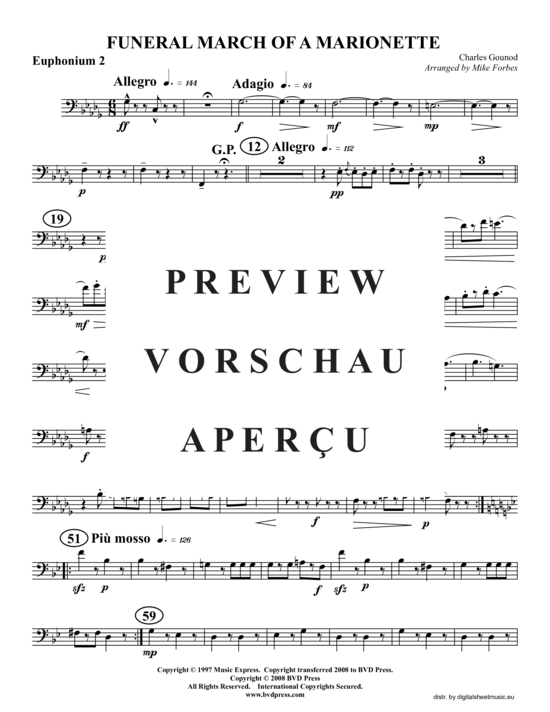 Product gallery: Page 8 of 13 Trauermarsch einer Marionette, Marche funebre d'une marionnette , , (Tuba Quartet: 2x Baritone, 2xTuba)