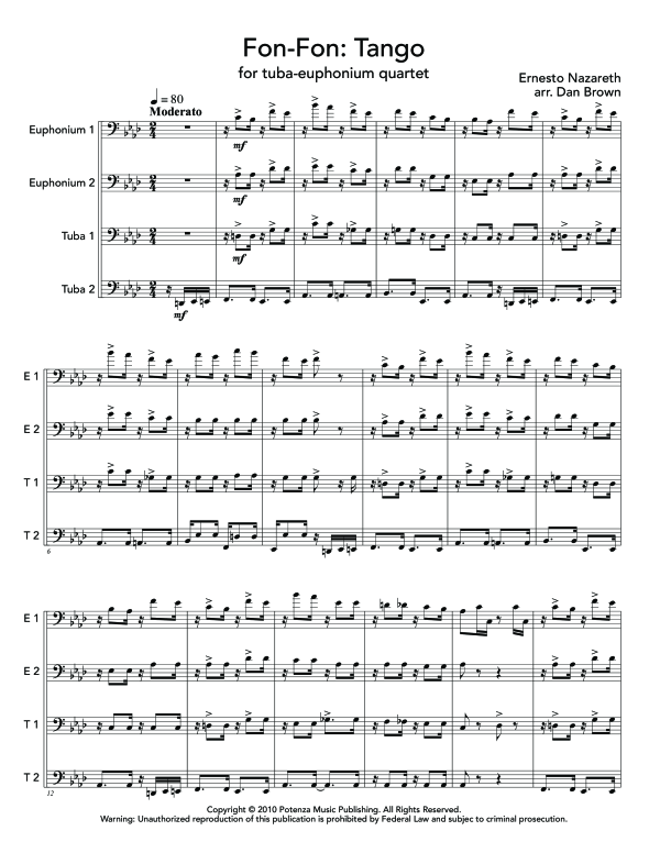 Product gallery: Page 1 of 11 Fon-Fon: Tango, , (Tuba Quartett EETT)