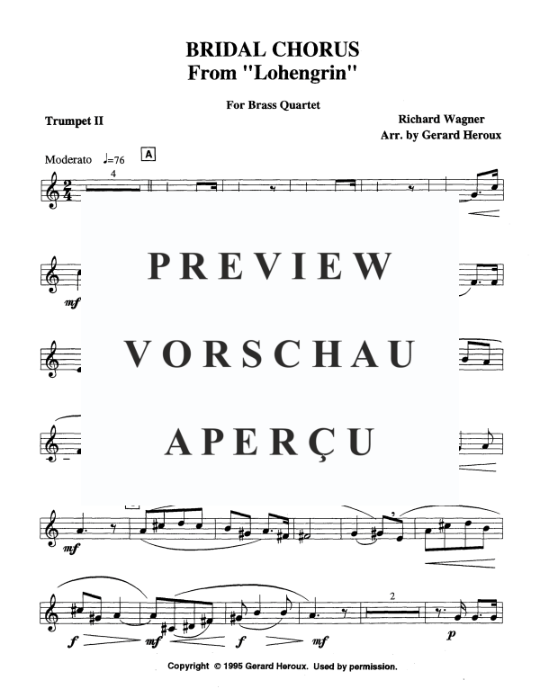 Produktgalerie: Seite 8 von 11 Brautchor aus Lohengrin, , Blechbläser Quartett