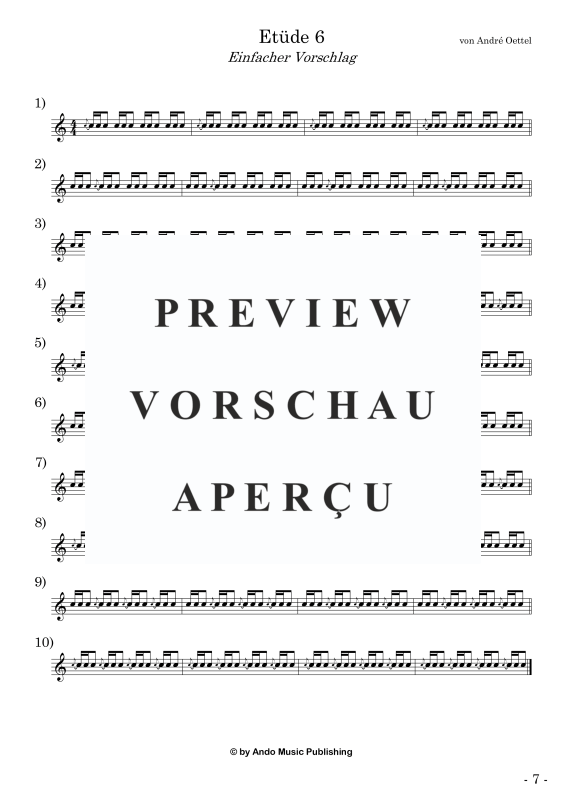Produktgalerie: Seite 9 von 11 Etüden für Snare Drum im 4/4-Takt - Band 3, , Snare Drum Solo