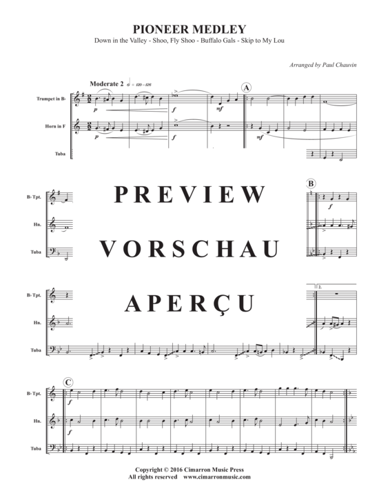 Produktgalerie: Seite 3 von 8 Pioneer Medley , , (Blechbläser Trio für Trompete in B, Horn in F oder Posaune + Tuba)