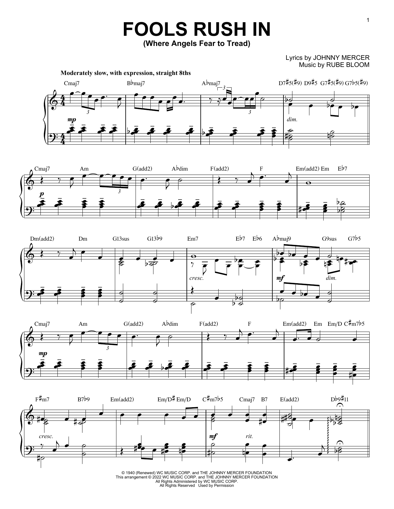 Produktbild zu: Fools Rush In (Where Angels Fear To Tread) [Jazz version] (arr. Brent Edstrom)