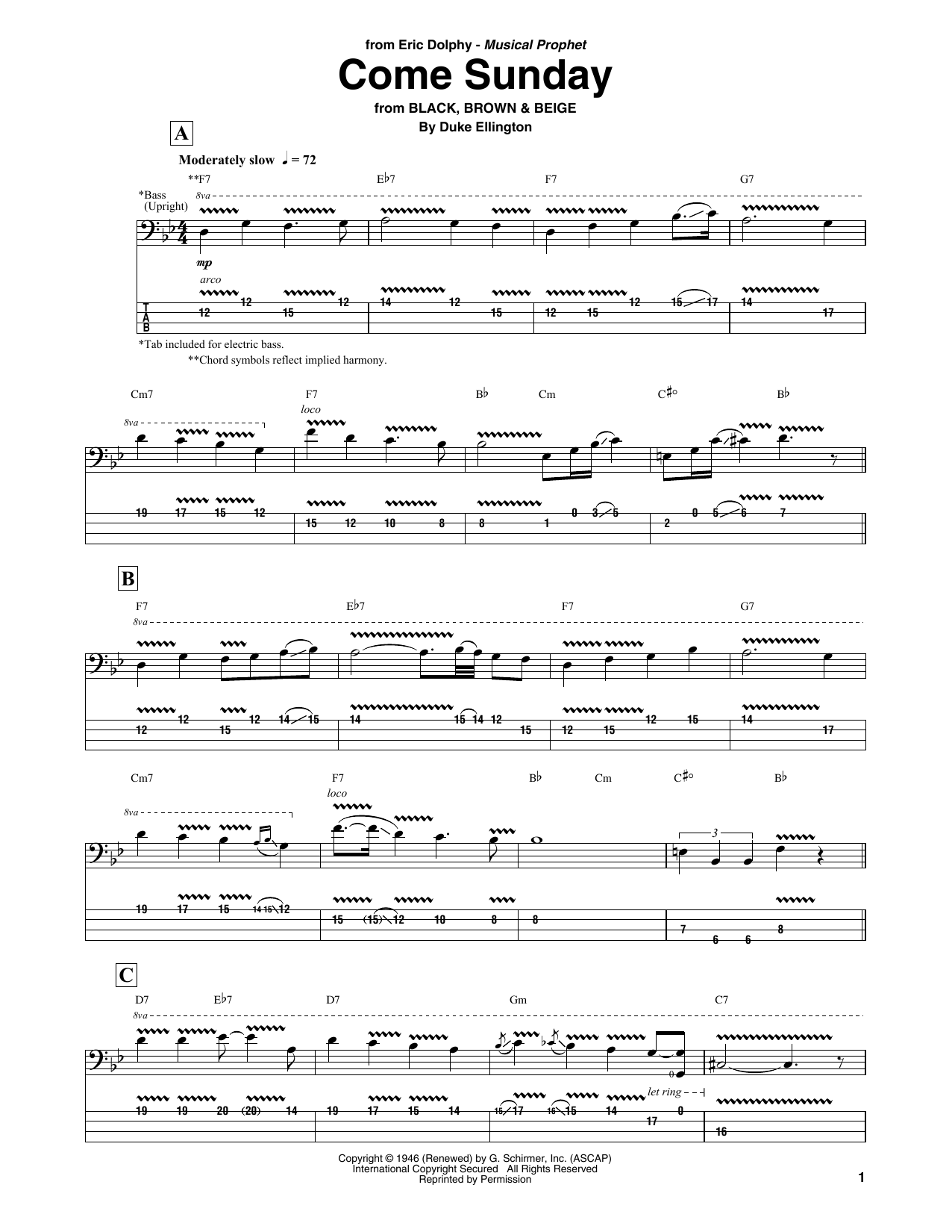 Produktgalerie: Seite 1 von 1 Come Sunday, Duke Ellington