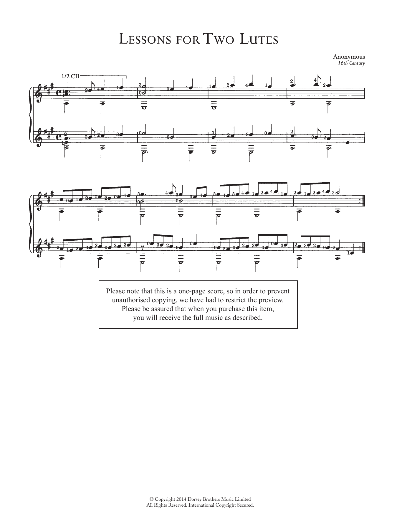 Product picture to: Lessons For Two Lutes