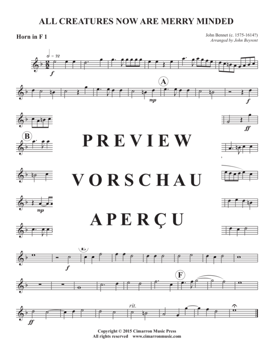 Produktgalerie: Seite 6 von 10 All Creatures Now Are Merry Minded , , (Horn Quintett)