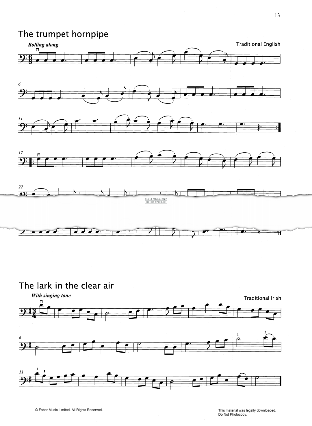 gallery: The Trumpet Hornpipe/The Lark In The Clear Air/Staten Island/Grimstock/The Girl I Left Behind Me, , Violoncello