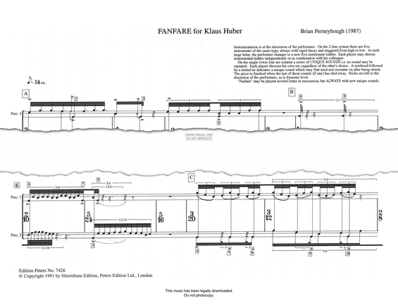 Product picture to: Fanfare For Klaus Huber