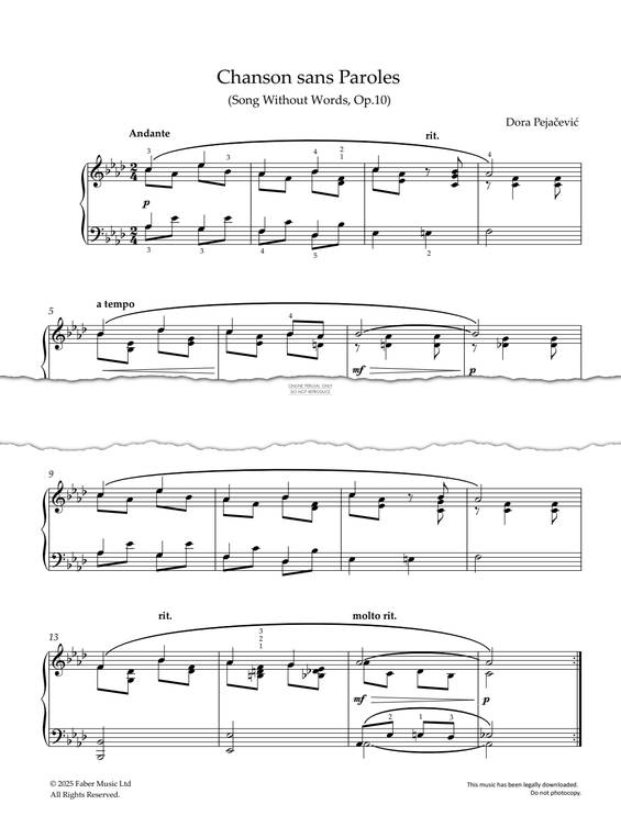 Product picture to: Chanson sans Paroles (Song Without Words Op. 10)