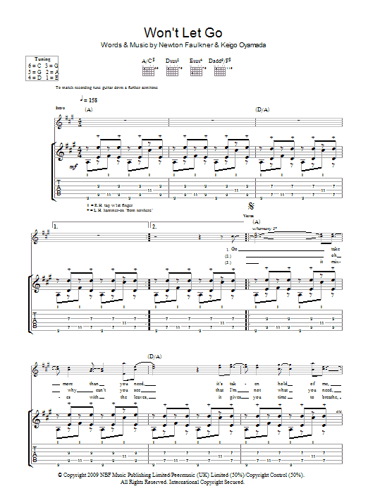 Produktgalerie: Seite 1 von 1 Won't Let Go, Newton Faulkner, Gitarre
