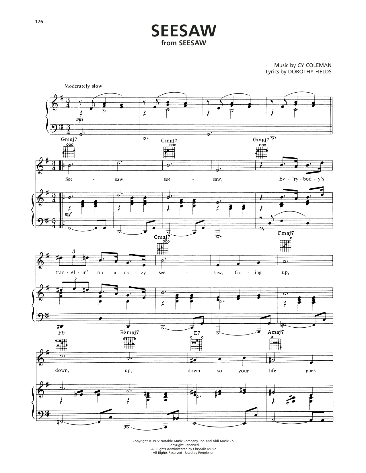 Produktgalerie: Seite 1 von 1 Seesaw, Cy Coleman, Gesang, Gitarre, Klavier