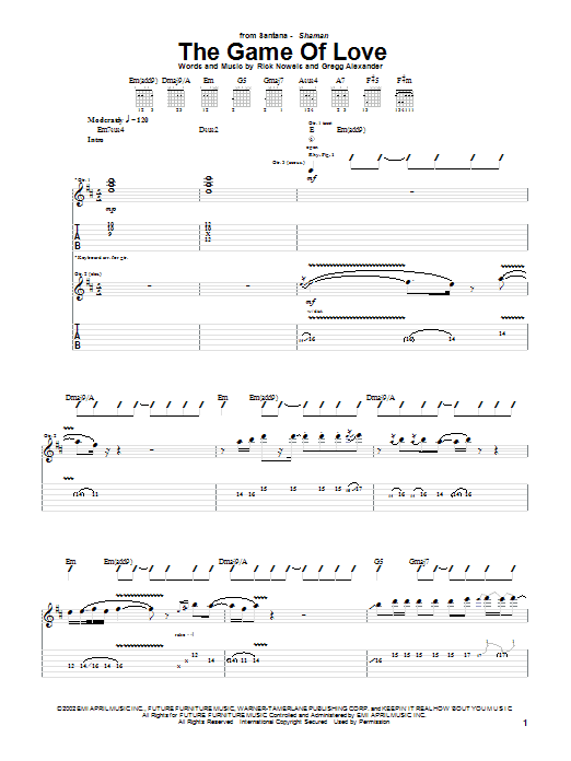 Product gallery: Page 1 of 1 The Game Of Love, Santana