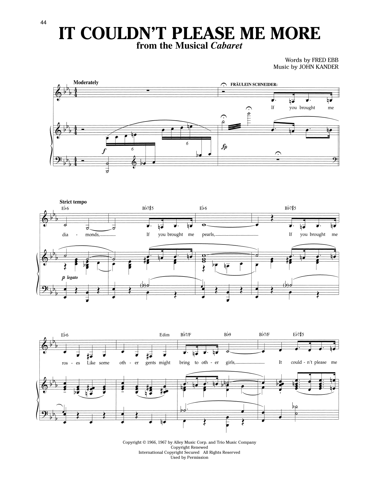 Product picture to: It Couldn't Please Me More (from Cabaret)