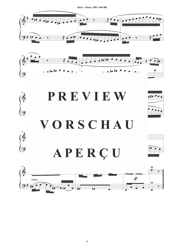 Produktgalerie: Seite 5 von 11 4 Duette BWV 802-805, , Cembalo/Klavier Solo