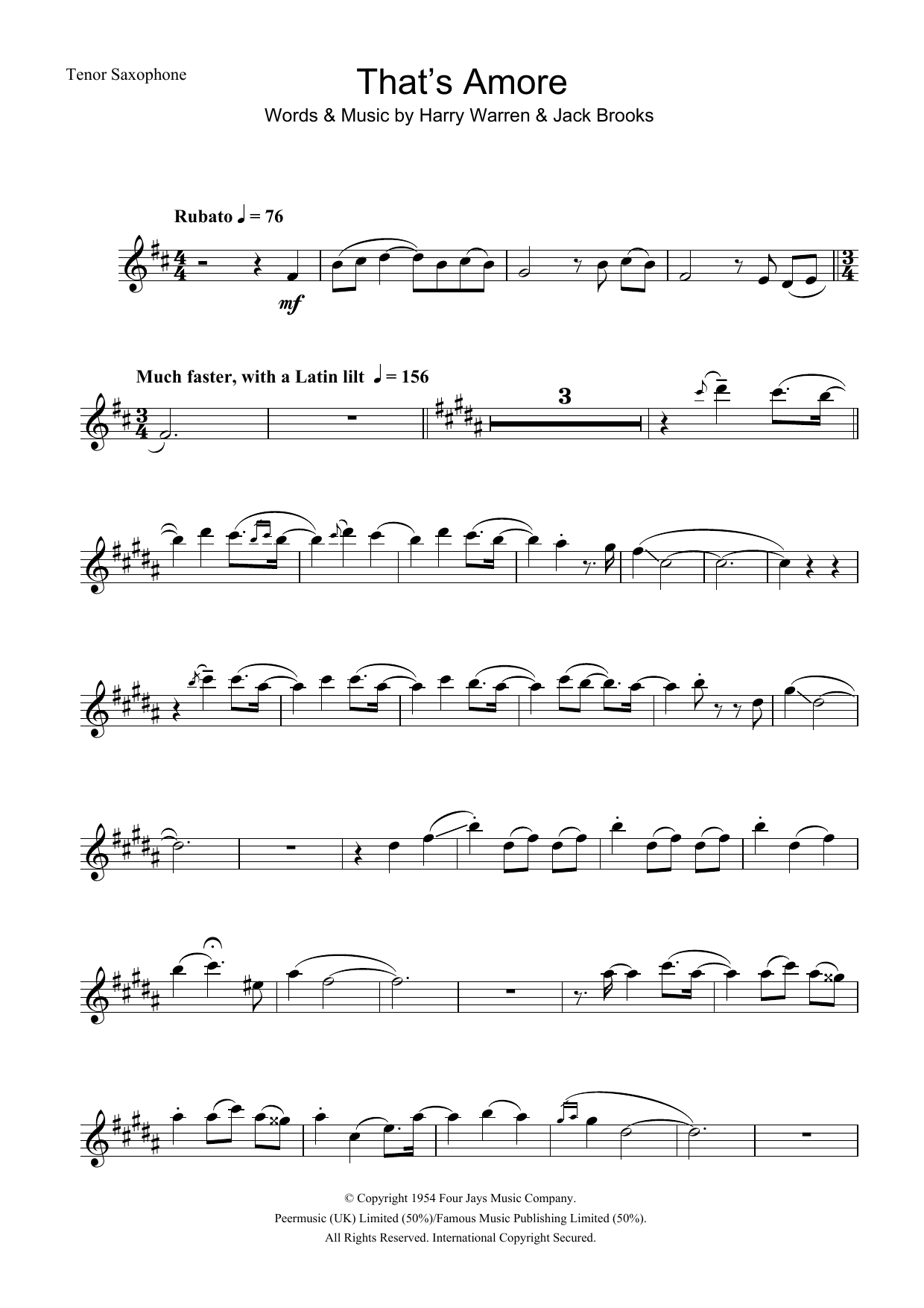 Product gallery: Page 1 of 1 That's Amore (That's Love), Dean Martin