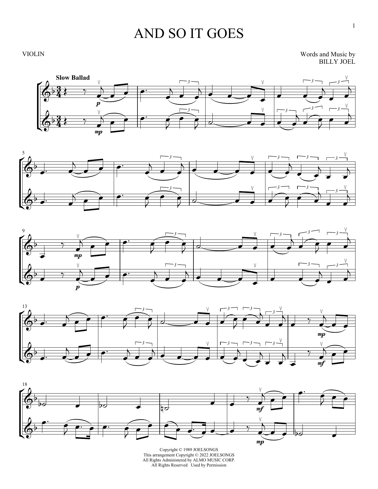 Product gallery: Page 1 of 1 And So It Goes, Billy Joel