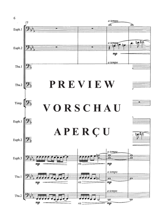 Produktgalerie: Seite 8 von 21 Fanfare and Song , , (Tuba Ensemble für SoloTuba Quartett EETT, Pauken + Tuba Quintett)