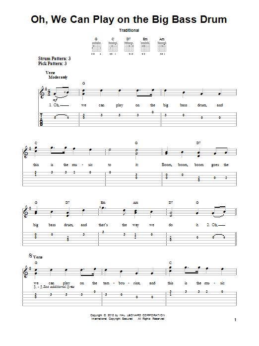 Product gallery: Page 1 of 1 Oh, We Can Play On The Big Bass Drum, Traditional