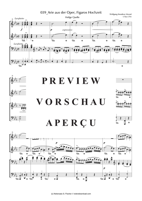 gallery: Arie aus der Oper, Figaros Hochzeit Heilge Quelle , , (Klavier vierhändig) 