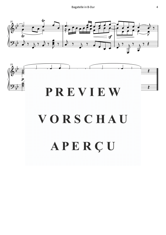 Produktgalerie: Seite 6 von 6 Bagatelle in B-Dur - op. 119 Nr. 11, , Klavier Solo