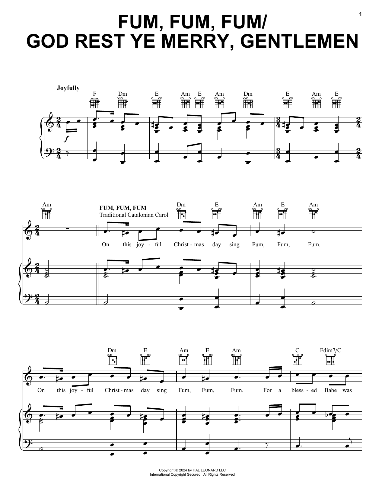 Product picture to: Fum, Fum, Fum/God Rest Ye Merry, Gentlemen Christmas Medley