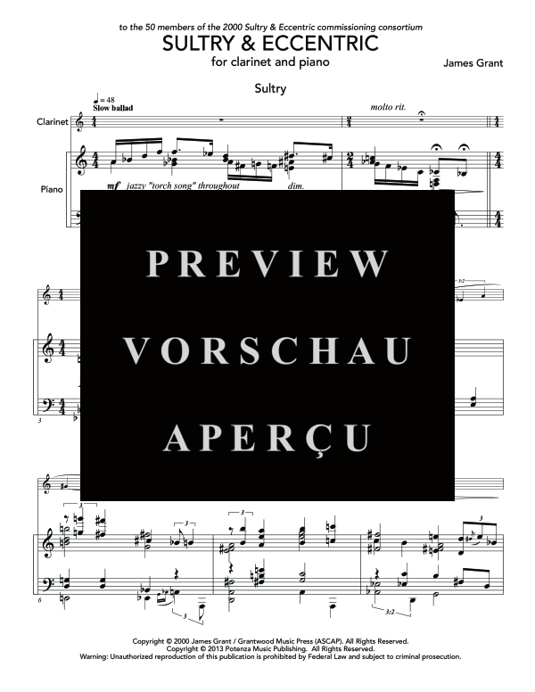 Product gallery: Page 5 of 11 Sultry & Eccentric, , (clarinet in Bb and piano)