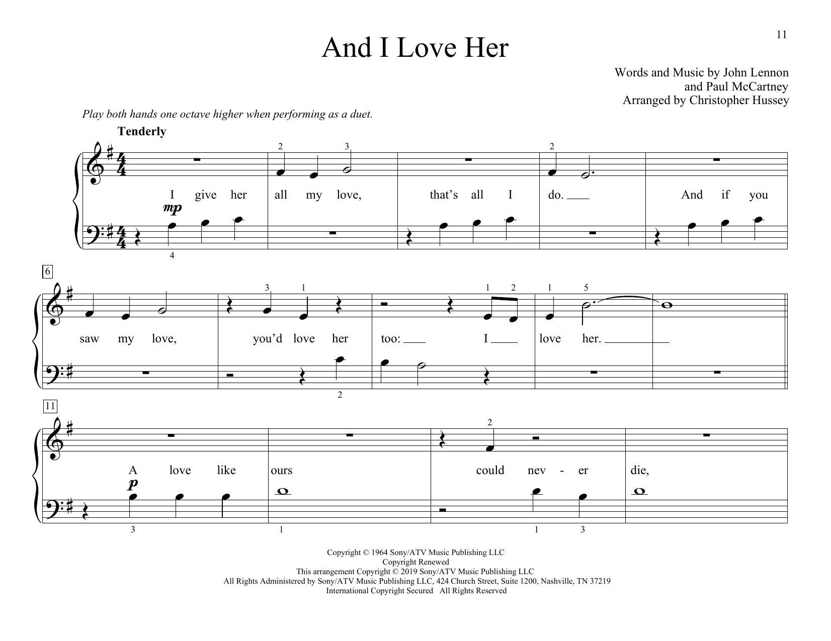 Product picture to: And I Love Her (arr. Christopher Hussey)