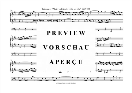 gallery: Trio super "Allein Gott in der Höh´ sei Ehr" BWV 664 , , (Orgel Solo)