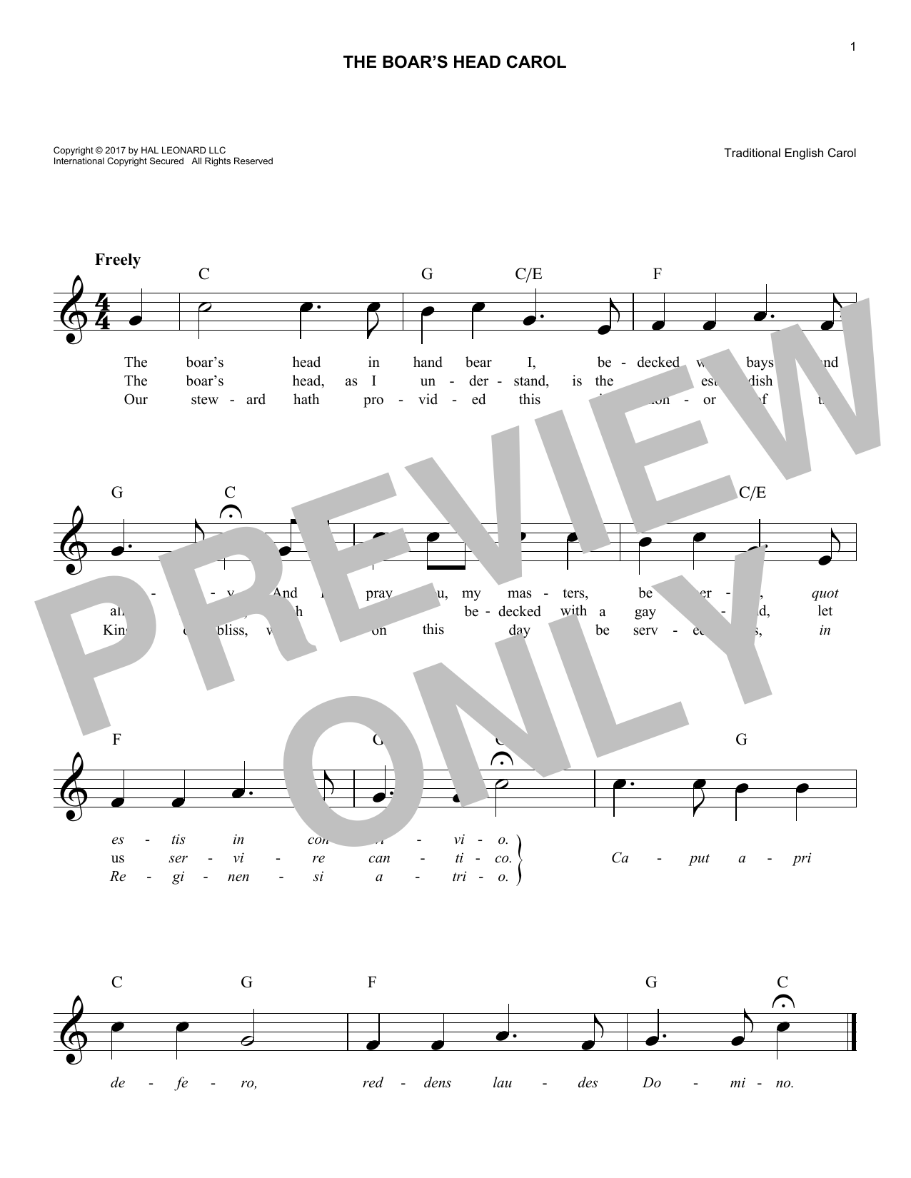 Product gallery: Page 1 of 1 The Boar's Head Carol, 19th Century English Carol
