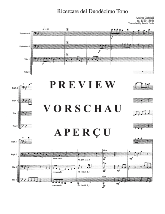 Product gallery: Page 5 of 14 Ricercare del Duodecimo Tono , , (Tuba Quartett EETT)