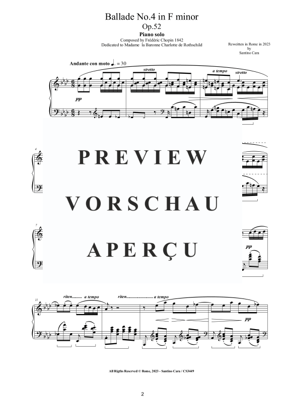 Produktgalerie: Seite 3 von 11 Ballade Nr. 4 F-Moll Op. 52, , Klavier Solo
