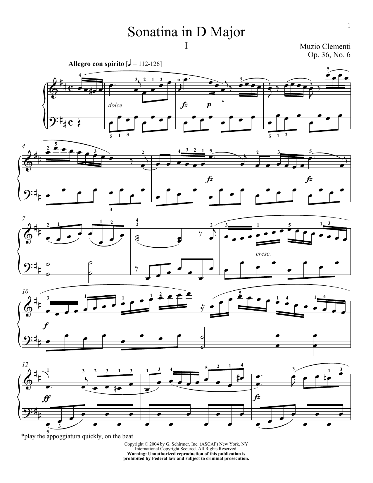 Product picture to: Sonatina In D Major, Op. 36, No. 6
