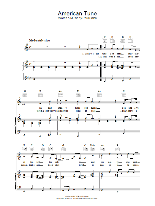 Produktgalerie: Seite 1 von 1 American Tune, Paul Simon, Gesang, Gitarre, Klavier