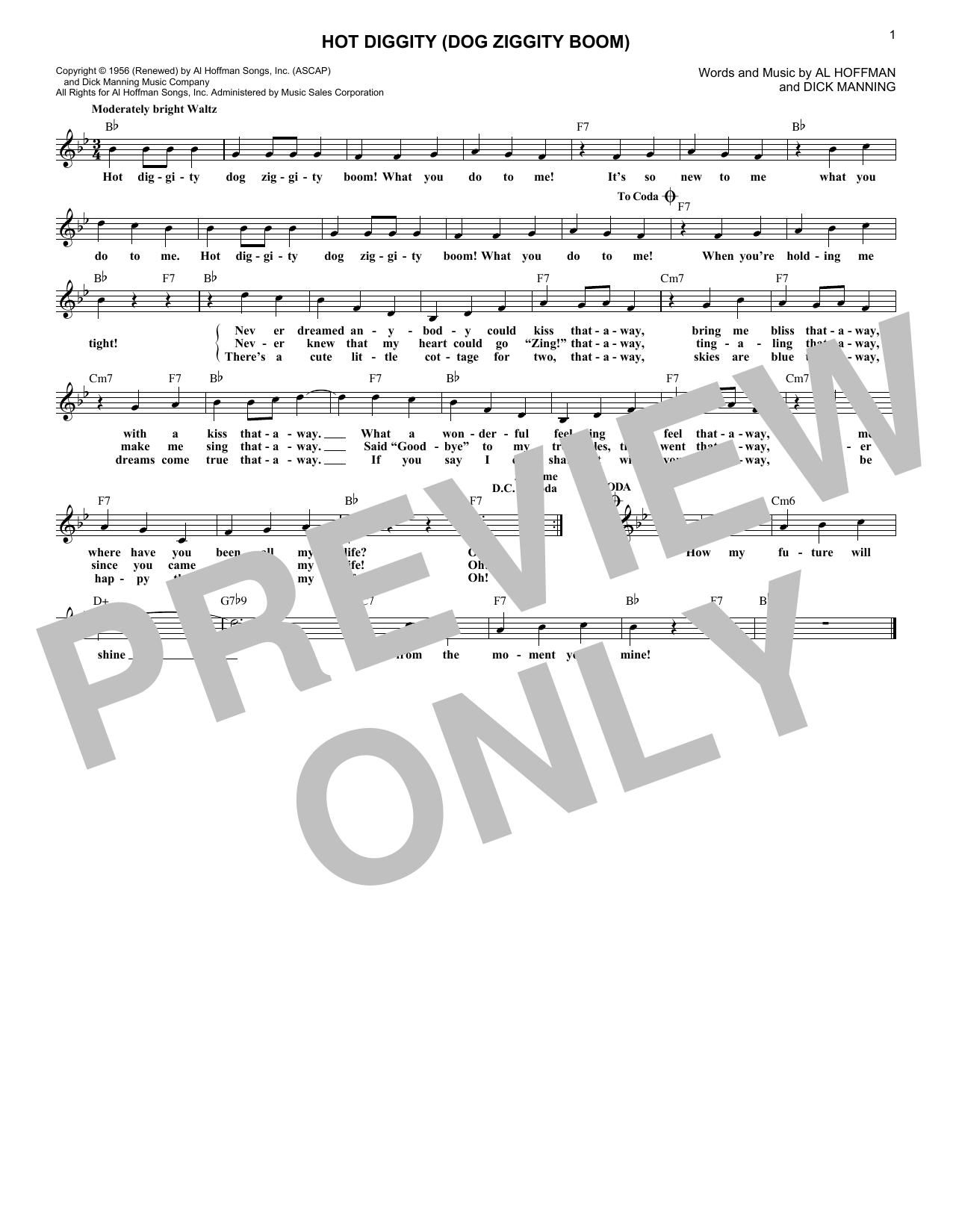 Product gallery: Page 1 of 1 Hot Diggity (Dog Ziggity Boom), Perry Como