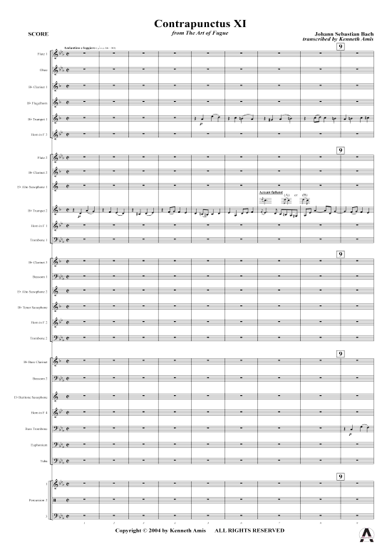 Produktbild zu: Contrapunctus 11 aus Kunst der Fuge J.S. Bach (nur Partitur !)