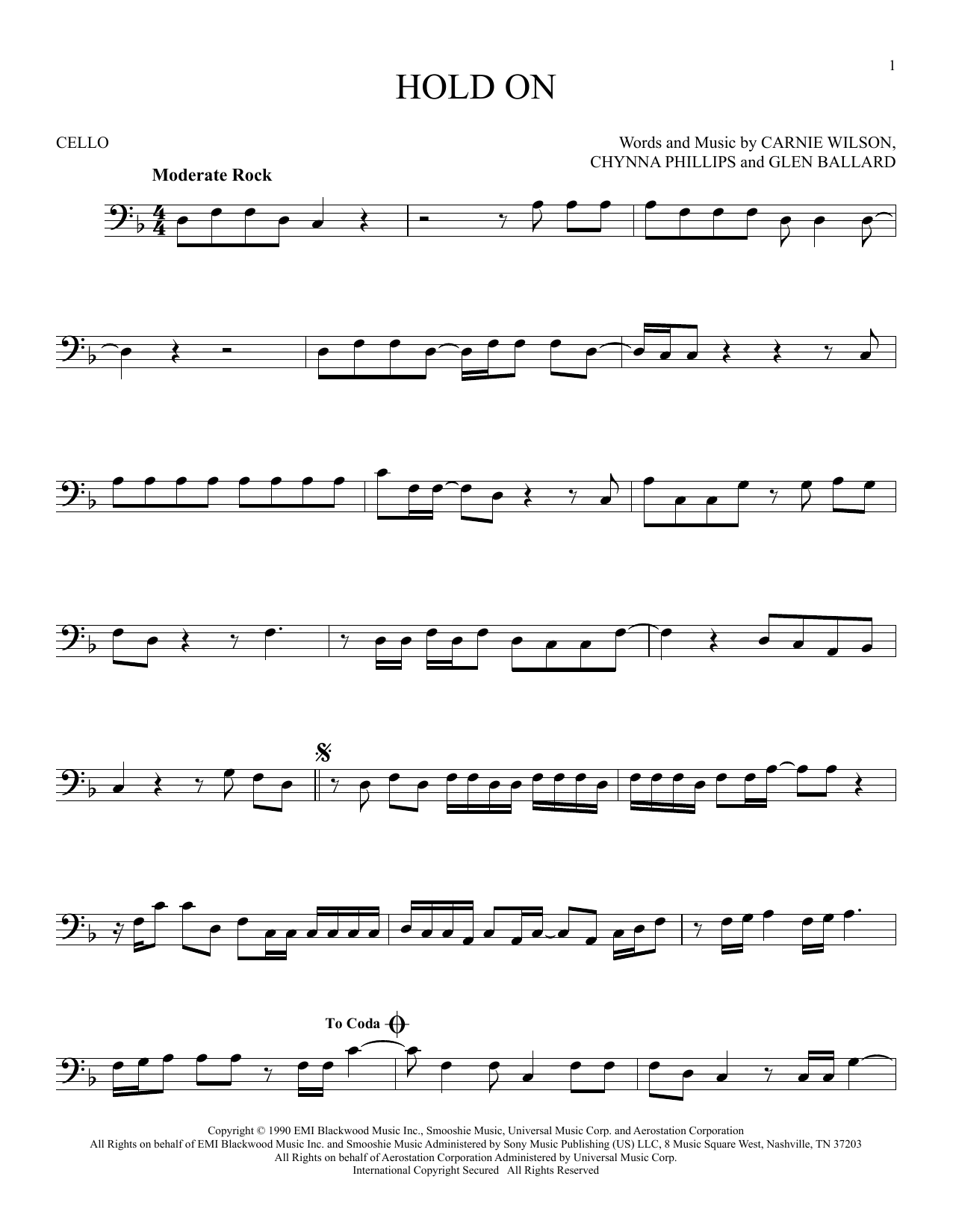 Produktgalerie: Seite 1 von 1 Hold On, Wilson Phillips, Violoncello