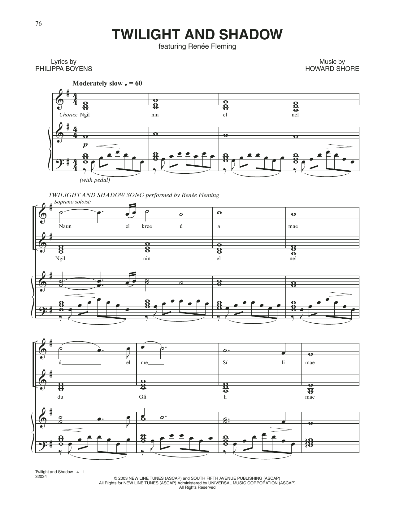 Produktbild zu: Twilight And Shadow (from The Lord Of The Rings: The Return Of The King)