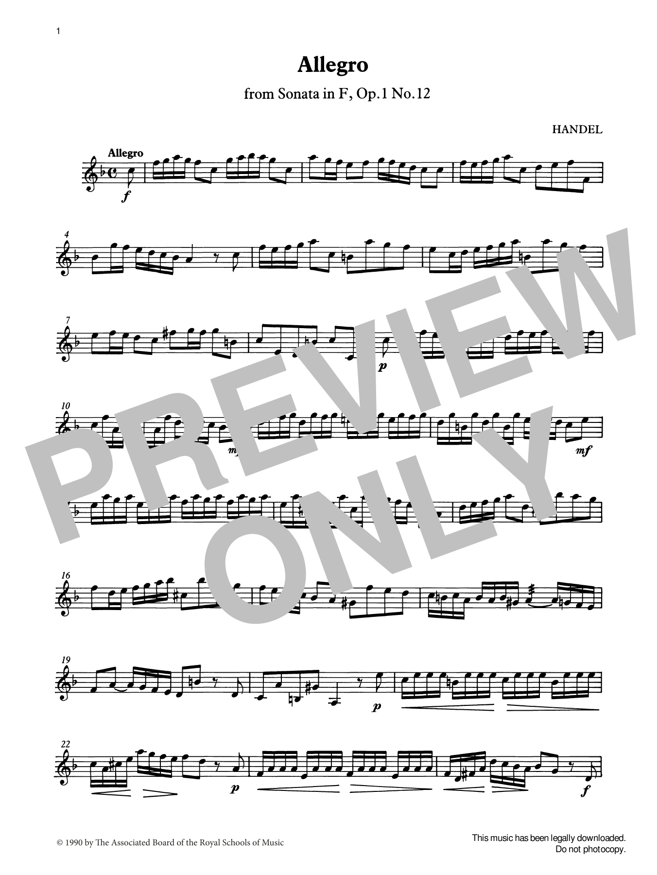 Produktgalerie: Seite 1 von 1 Allegro (score & part) from Graded Music for Tuned Percussion, Book III, G. F. Handel, Percussion
