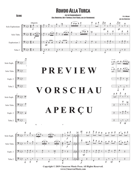 Product gallery: Page 3 of 15 Ronda Alla Turca , , (Tuba Quartett EETT)
