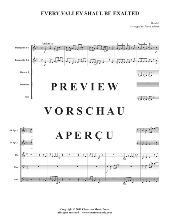 Produktgalerie: Seite 3 von 17 Every Valley Shall Be Exalted , , (Blechbläser Quintett)