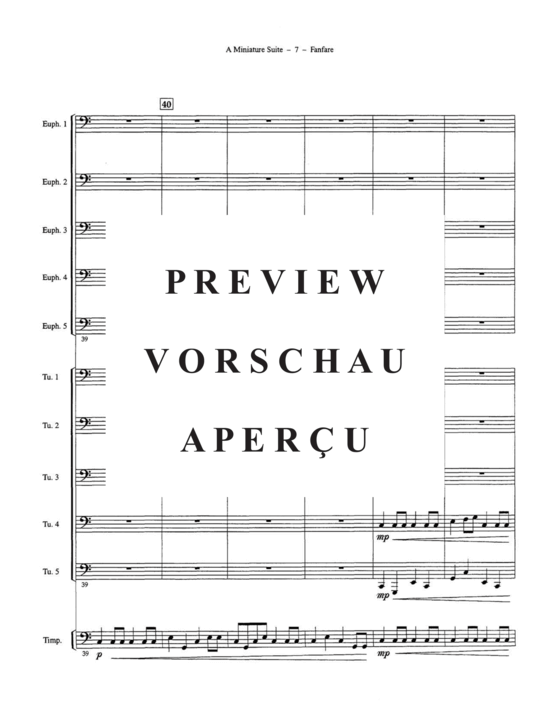 Produktgalerie: Seite 11 von 21 A Miniature Suite , , (Tuba Ensemble EEEETTTT + Pauken, Bass, Klavier)