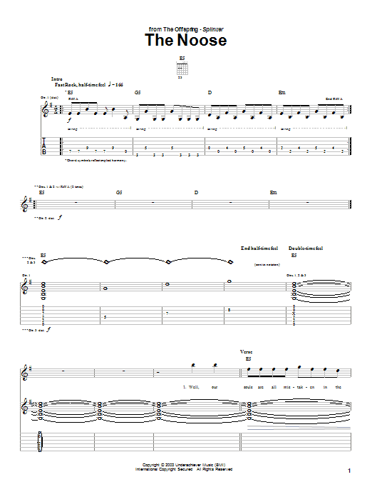 Produktgalerie: Seite 1 von 1 The Noose, The Offspring, Gitarre