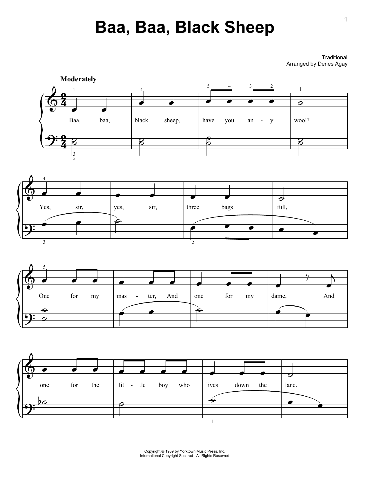 Produktbild zu: Baa Baa Black Sheep (arr. Denes Agay)